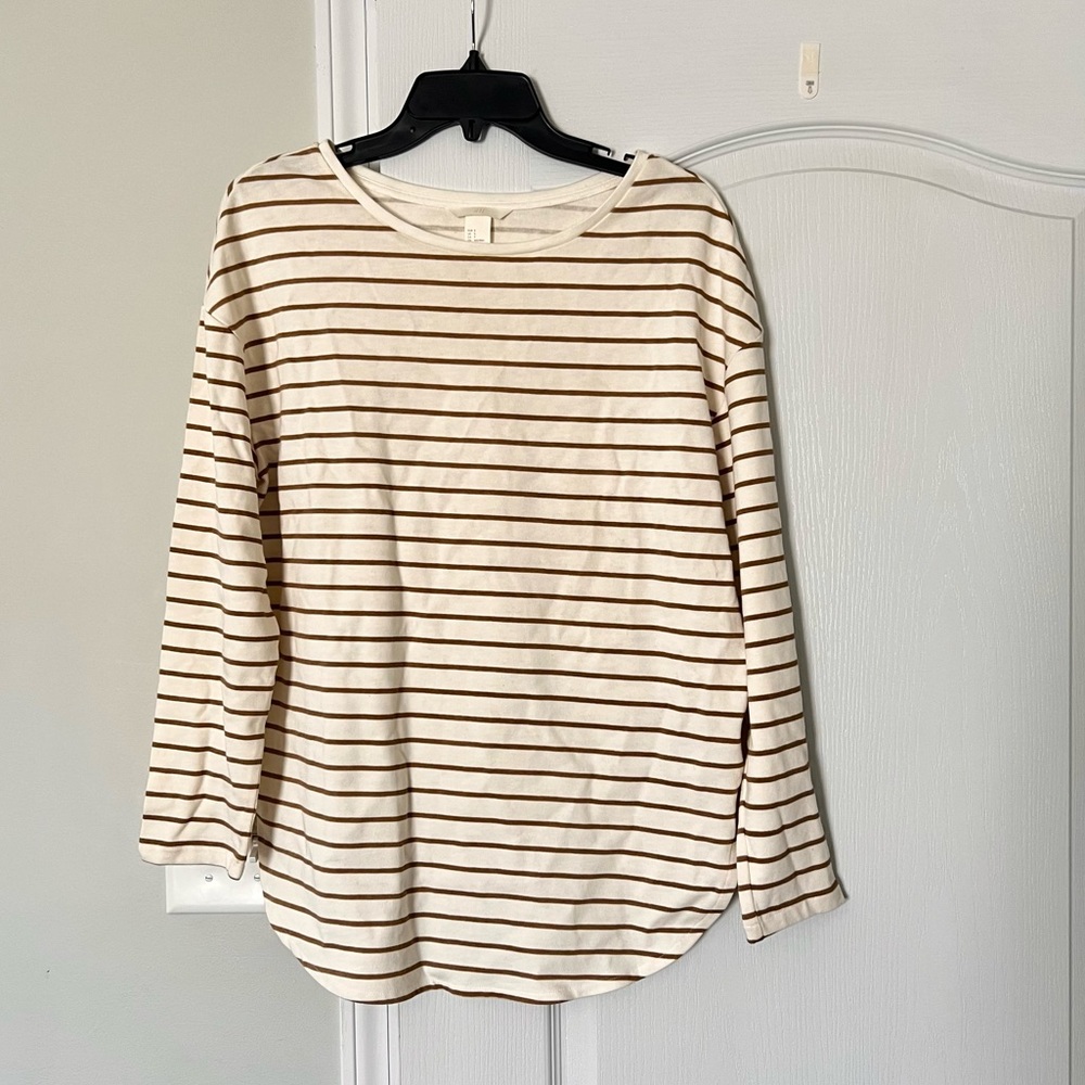 H&M | stripe long sleeve shirt - S